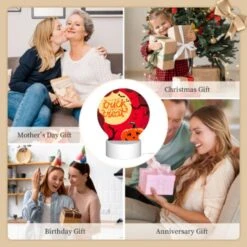 Round Acrylic Night Light, A Halloween Themed Poster With A Pumpkin And A Spider Web. -Pattern Diy Shop 6fad19a2027bc6812783d760945f4d74190734de