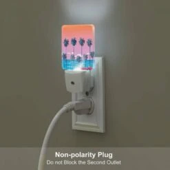 Night Light Set Of 2, A Red Sports Car Is Parked In Front Of A Row Of Palm Trees. -Pattern Diy Shop 707a50e6a725479854d97cc81be8a31a6bbbf980