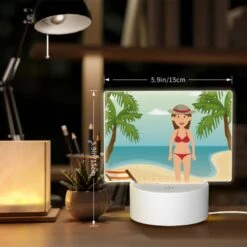 Rectangular Acrylic Night Light, A Woman In A Red Bikini Is Standing On A Sandy Beach. 5 Rectangular Acrylic Night Light, A Woman In A Red Bikini Is Standing On A Sandy Beach. -Pattern Diy Shop 70e2018d33ea91bbbd0b0714dbe2fc77e8225e7b