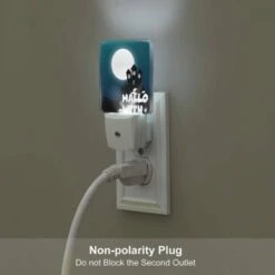 Night Light, A House With A Moon In The Background And The Words Halloween Written Below It. -Pattern Diy Shop 70e74890a3c04f8d4db98d532a338ef67a83a460