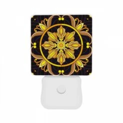 Night Light Set Of 2, A Colorful Flower Design With A Yellow Center. 8 Night Light Set Of 2, A Colorful Flower Design With A Yellow Center. -Pattern Diy Shop 71401153eb14490b096a008c9f64b32efe9d0d1a