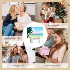 Rectangular Acrylic Night Light, A Beach Scene With Two Umbrellas And Two Chairs. -Pattern Diy Shop 720658c72501da0ee29f0754dbd3f9cedf6e0336