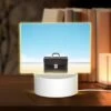 Rectangular Acrylic Night Light, A Black Briefcase Is Sitting On A Beach.