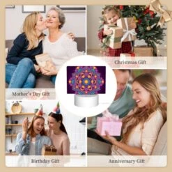 Rectangular Acrylic Night Light, A Colorful Flower With A Yellow Center. -Pattern Diy Shop 76d49ca84831539ae5952c63b773c89d384fc9fc