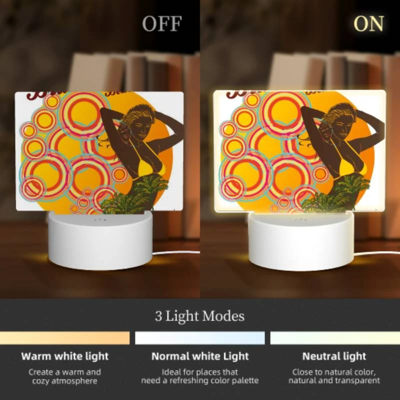 Rectangular Acrylic Night Light, A woman in a bikini is posing for a picture. Rectangular Acrylic Night Light, A Woman In A Bikini Is Posing For A Picture. -Pattern Diy Shop 770d6093aa4260d18a97260b5ea8861c4b4ee284