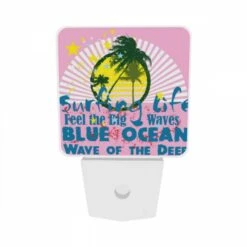 Night Light Set Of 2, A Pink And Blue Surfing Poster With A Big Wave. 6 Night Light Set Of 2, A Pink And Blue Surfing Poster With A Big Wave. -Pattern Diy Shop 777c3622e3a510caac955778929f7fc8fa308e8c