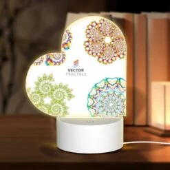 Love Acrylic Night Light, Four Different Colored Geometric Patterns.