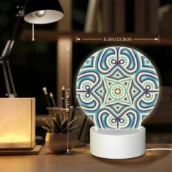 Round Acrylic Night Light, A Blue And White Patterned Design. 5 Round Acrylic Night Light, A Blue And White Patterned Design. -Pattern Diy Shop 7b391721b957e3b9d844b06697e0b6c610942631
