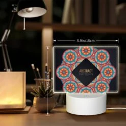 Rectangular Acrylic Night Light, A Colorful Abstract Pattern Is Displayed In A Circle. 5 Rectangular Acrylic Night Light, A Colorful Abstract Pattern Is Displayed In A Circle. -Pattern Diy Shop 7ba7bbcbb393be8431201b1506e1cc27276521ec