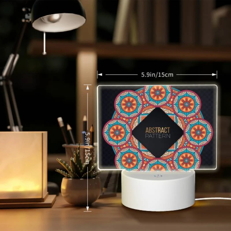 Rectangular Acrylic Night Light, A colorful abstract pattern is displayed in a circle. Rectangular Acrylic Night Light, A Colorful Abstract Pattern Is Displayed In A Circle. -Pattern Diy Shop 7ba7bbcbb393be8431201b1506e1cc27276521ec