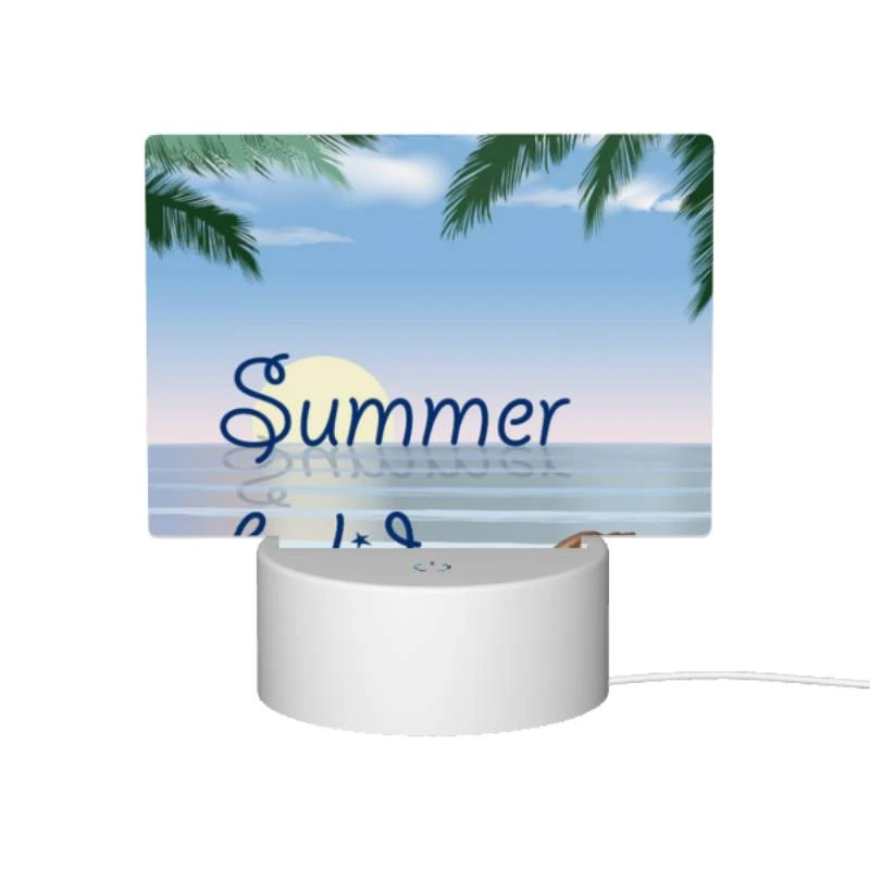 Rectangular Acrylic Night Light, A beautiful beach scene with a shell and a palm tree. Rectangular Acrylic Night Light, A Beautiful Beach Scene With A Shell And A Palm Tree. -Pattern Diy Shop 7d56713790c510f7249df644779479dc4dbb6b0d