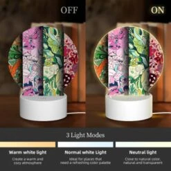 Round Acrylic Night Light, Four Different Colored Designs Of A Face. -Pattern Diy Shop 7d8a2dc22ad0757c77b247b5b11954a5bc855eb0