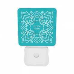 Night Light Set Of 2, A Blue And White Floral Design Is Displayed On A Blue Background. -Pattern Diy Shop 7eece7d8ac286d0c1d71727aeca2682895f1a640