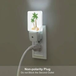 Night Light, A Green Palm Tree On A Sandy Beach. -Pattern Diy Shop 7fb05a59ef179c62fd55ff728edad7eb5c1f8655