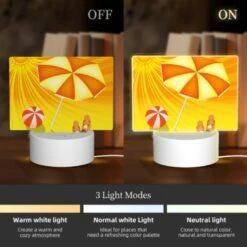 Rectangular Acrylic Night Light, A Sunny Day With A Yellow Umbrella 2 Rectangular Acrylic Night Light, A Sunny Day With A Yellow Umbrella -Pattern Diy Shop 80e6acecaf078a1e3189d3ccecefdbc6516cf91f
