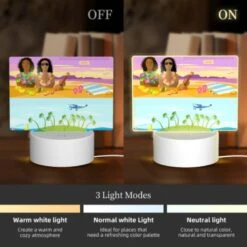 Rectangular Acrylic Night Light, A Colorful Advertisement For Hawaiian Islands. -Pattern Diy Shop 8424aa12040cb254aef9d92058494c22ae40488f