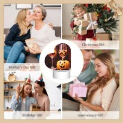 Love Acrylic Night Light, A Pumpkin Is Sitting Next To Two Wine Glasses Filled With Candy. -Pattern Diy Shop 883144f3f53e1e8dfdf6ceccda70055985e700c4