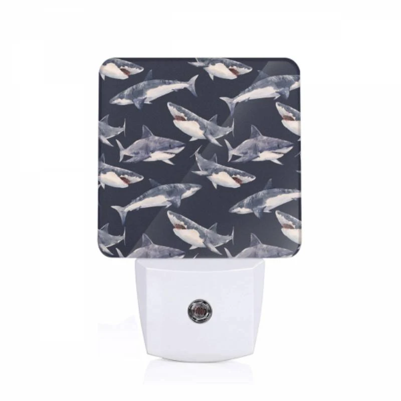 Night Light, A pattern of sharks on a blue background. Night Light, A Pattern Of Sharks On A Blue Background. -Pattern Diy Shop 886ec0d311f3b5c7c3098137f491b44d5fb90c20 1