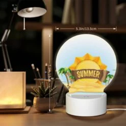Round Acrylic Night Light, A Cartoon Sun With The Words "Summer" Written On It. -Pattern Diy Shop 887038183aebdcf663afdde338bd056c54888010