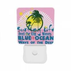 Night Light Set Of 2, A Pink And Blue Surfing Poster With A Big Wave. 7 Night Light Set Of 2, A Pink And Blue Surfing Poster With A Big Wave. -Pattern Diy Shop 89f52bc25cb5beede4cb3d4984ac0df7b133a37e