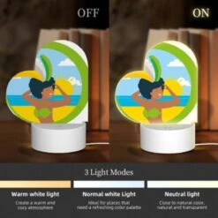 Love Acrylic Night Light, A Woman Wearing A Grass Skirt And A Sun Hat Is Standing On A Beach. -Pattern Diy Shop 8a0d1fc1be54958fb8d8dfdecde3d35df5f751ab