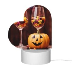 Love Acrylic Night Light, A Pumpkin Is Sitting Next To Two Wine Glasses Filled With Candy. -Pattern Diy Shop 8b607540052811d4ea713ef6cb8c55b55496d699