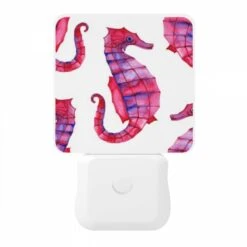 Night Light, A Collection Of Red And Blue Sea Horse Paintings. -Pattern Diy Shop 8b9be9484c51282f864844f07883babc4f53a476