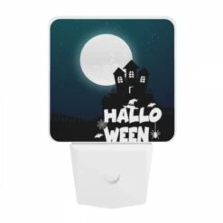 Night Light, A House With A Moon In The Background And The Words Halloween Written Below It. -Pattern Diy Shop 8bb54039819fab9149288e71d0500028a0b7b2a2