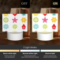 Rectangular Acrylic Night Light, A Collection Of Colorful Flower Icons. -Pattern Diy Shop 8d4d202c9071f0b1e14c0427980bb16b375467f0