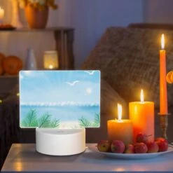 Rectangular Acrylic Night Light, A Sunny Day At The Beach With A Few Birds Flying Overhead. 6 Rectangular Acrylic Night Light, A Sunny Day At The Beach With A Few Birds Flying Overhead. -Pattern Diy Shop 8d5eb5dd5747123c41ad1b9a73528ee5ec39c12d