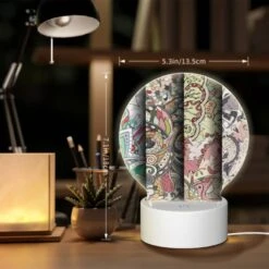 Round Acrylic Night Light, Three Colorful And Intricate Designs Are Displayed Side By Side. -Pattern Diy Shop 8ea023cfdd73cf2b337a84e0c6dc050fb4e51d6f