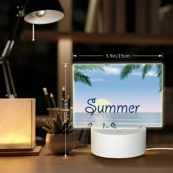 Rectangular Acrylic Night Light, A Beautiful Beach Scene With A Shell And A Palm Tree. 5 Rectangular Acrylic Night Light, A Beautiful Beach Scene With A Shell And A Palm Tree. -Pattern Diy Shop 8ee4047a81c35106a164e62dae98212d8aa17fca