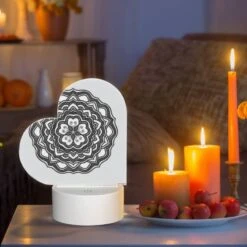 Love Acrylic Night Light, A Black And White Drawing Of A Flower. -Pattern Diy Shop 8efbaf65e77a489d95d320304a87a541ccb820cc