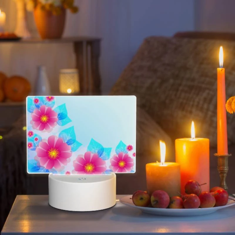 Rectangular Acrylic Night Light, A blue and pink flower arrangement. Rectangular Acrylic Night Light, A Blue And Pink Flower Arrangement. -Pattern Diy Shop 8f2740e273d115eb58f7095ac4dfbedced5a5fdb