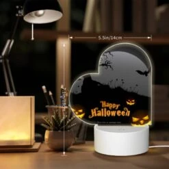 Love Acrylic Night Light, A Halloween Poster With A Tree And Bats. -Pattern Diy Shop 9028093461946b35843e9e408681a012fa085f72