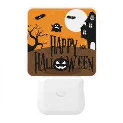Night Light, A Halloween Poster With A House And Ghosts. -Pattern Diy Shop 9071cd4de90701a473fdf8c49dc9bdede57620a7