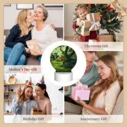 Round Acrylic Night Light, A Colorful Cartoon Scene Of A House With A Pumpkin On The Doorstep And A Tree With A Pumpkin On It. 7 Round Acrylic Night Light, A Colorful Cartoon Scene Of A House With A Pumpkin On The Doorstep And A Tree With A Pumpkin On It. -Pattern Diy Shop 90e9cf2033dbcf81c19d80a92b59c812e1d4a3f8