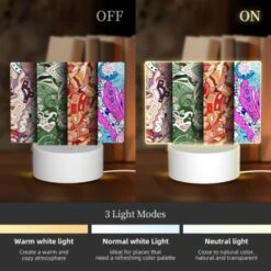 Rectangular Acrylic Night Light, Three Different Colored Paintings Of A Fish. -Pattern Diy Shop 9369ea755746fbf520c05779783660f263ccf424