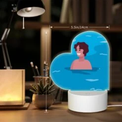 Love Acrylic Night Light, A Man Is Swimming In The Ocean -Pattern Diy Shop 94d2646e257eb067fd13c557ef3798c885b02151
