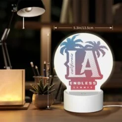 Round Acrylic Night Light, A Logo For The City Of Los Angeles. -Pattern Diy Shop 94e6a7fe01dd6206204e1c364f8612377b19ab70