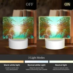 Rectangular Acrylic Night Light, A Sunset With Two Palm Trees In The Foreground. 2 Rectangular Acrylic Night Light, A Sunset With Two Palm Trees In The Foreground. -Pattern Diy Shop 95d2cbdd527ab1f951155864d4cf85a712e883bd