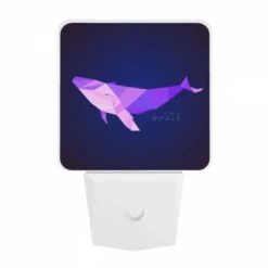 Night Light, A Purple And Pink Whale Is Shown In A Blue Background. -Pattern Diy Shop 96621b86fb4dba68a7569af1e1f7f5a93ed77cac