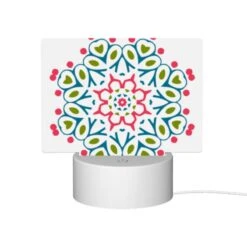 Rectangular Acrylic Night Light, A Colorful Flower Design With Pink And Blue Colors. -Pattern Diy Shop 98d87c64c71651603d97e45fec8cf04a49b47b07