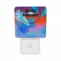 Night Light Set Of 2, A Blue And White Circle With The Word "hello" Written In It. -Pattern Diy Shop 9a42c798dbf19c0cfe8a61c201ae2fd21524c1a1