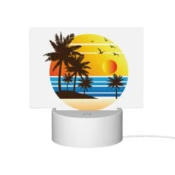 Rectangular Acrylic Night Light, A Sunset With Palm Trees And Birds. -Pattern Diy Shop 9a7e1b4782c1770578324fc14df463d8335fc91a
