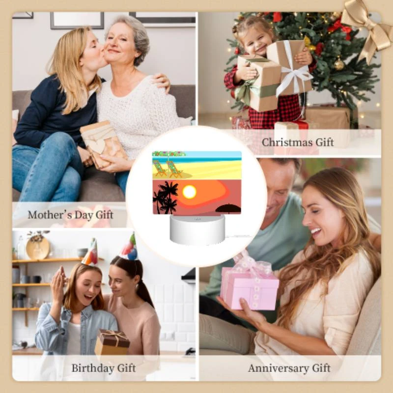 Rectangular Acrylic Night Light, A beach scene with a sunset Rectangular Acrylic Night Light, A Beach Scene With A Sunset -Pattern Diy Shop 9cb92b21b106f239284c1eaea5c95d693424bedb