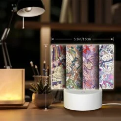 Rectangular Acrylic Night Light, Three Colorful Paintings Are Displayed Side By Side. -Pattern Diy Shop 9fe6140fc611c6e2ed2686ddbb72c5da3052a8cd