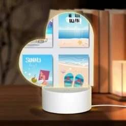 Love Acrylic Night Light, A Collection Of Four Posters With Beach Themes.