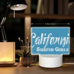 Rectangular Acrylic Night Light, A Blue Sign That Says "California Surfer Girls.". -Pattern Diy Shop a35e1de8c9fe1b5726686810d2b2c01b80836c9c
