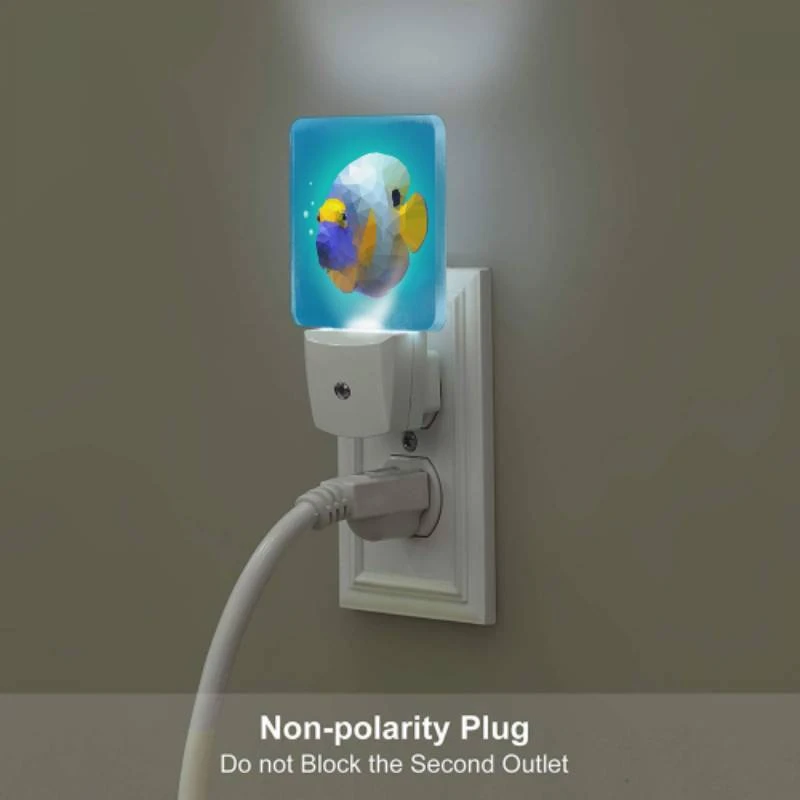 Night Light Set of 2, A blue and yellow fish with a black nose. Night Light Set Of 2, A Blue And Yellow Fish With A Black Nose. -Pattern Diy Shop a3ab355d64c6782944e3f01061f9d640afd682d2